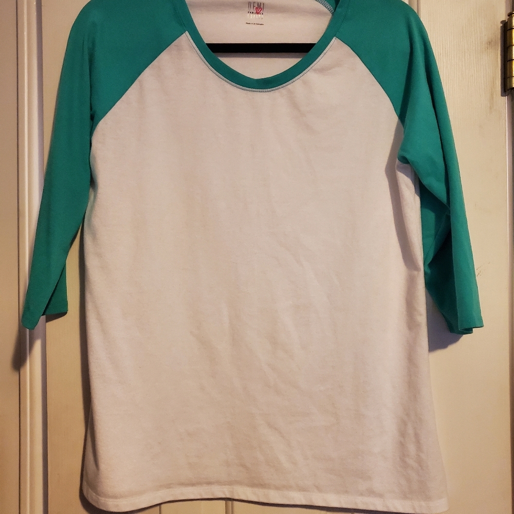 Fabletics never worn white and green top.